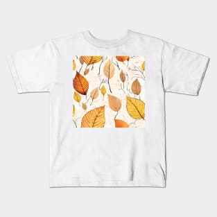 Autumn Leaves Pattern 8 Kids T-Shirt